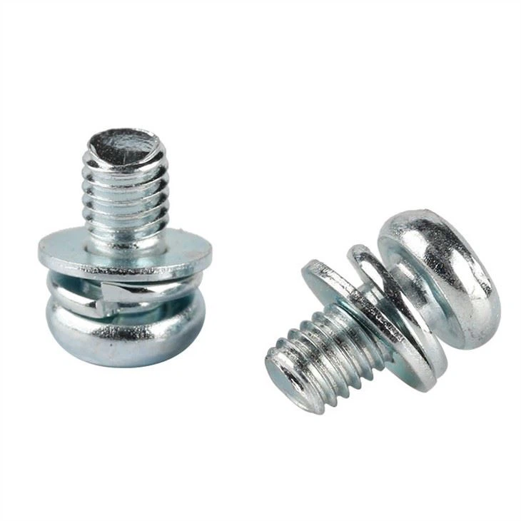 Phillips pan head machine screw with spring washer